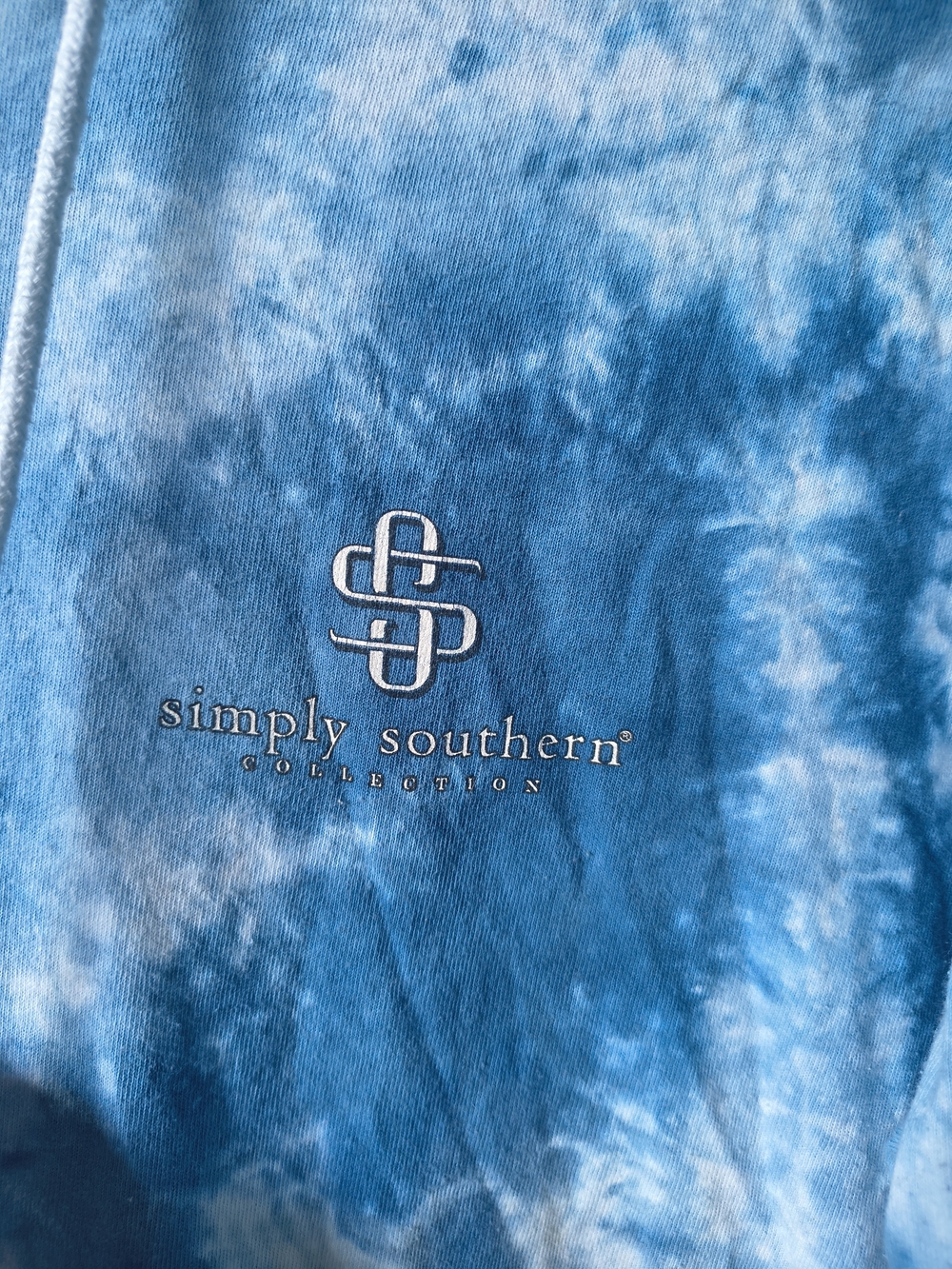 Simply Southern Men's Blue Tie-Dye Hoodie Sweater - Picture 2 of 11